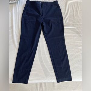 Zara navy blue plaid work pants slacks size 4